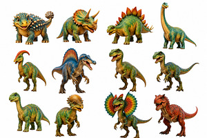 29 Colorful Dinosaur Clipart Bundle, an Animal Illustration by Hamza067