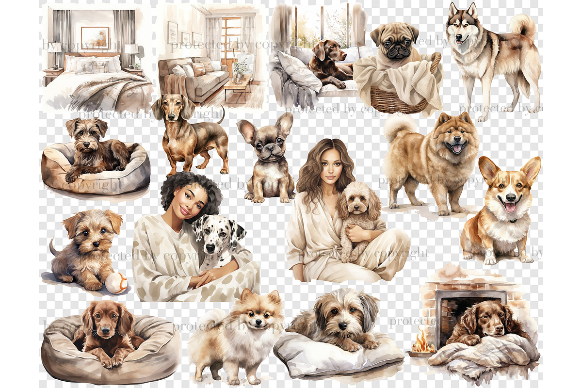 Dog Lover Clipart Pet Images Bundle, an Animal Illustration by GlamArtZhanna (Photo 6 of 6)
