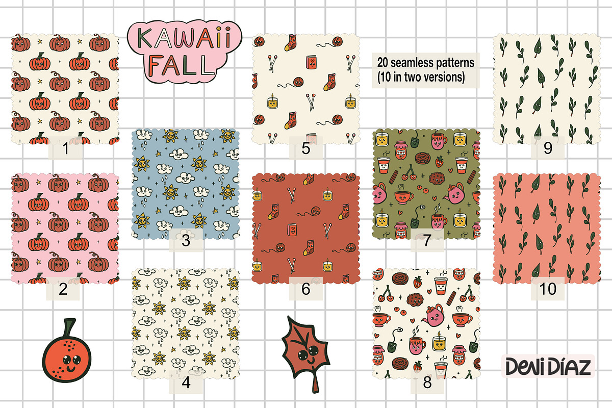 Kawaii Fall Pack - Illustrations, a Seasonal Illustration by DeniDiaz (Photo 6 of 9)