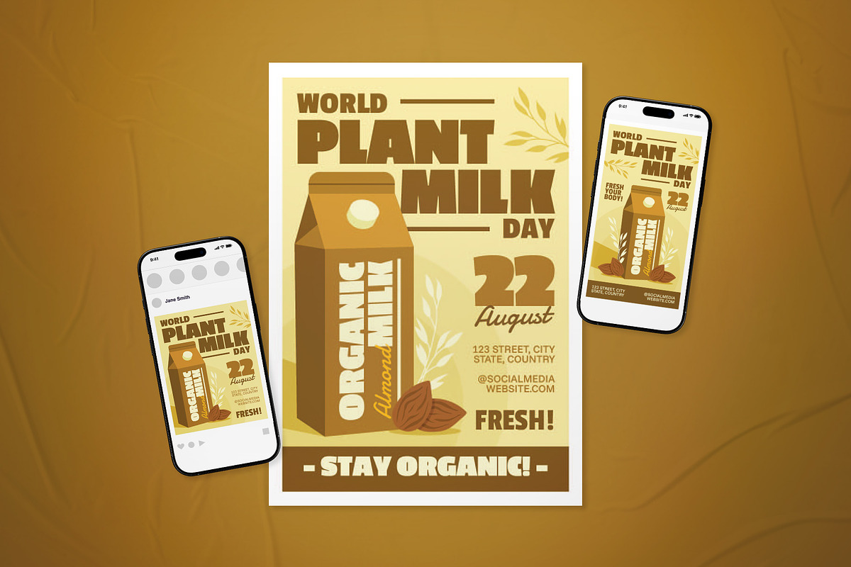 World Plant Milk Day Event Flyer Set, a Flyer Template by The Good Store (Photo 1 of 2)