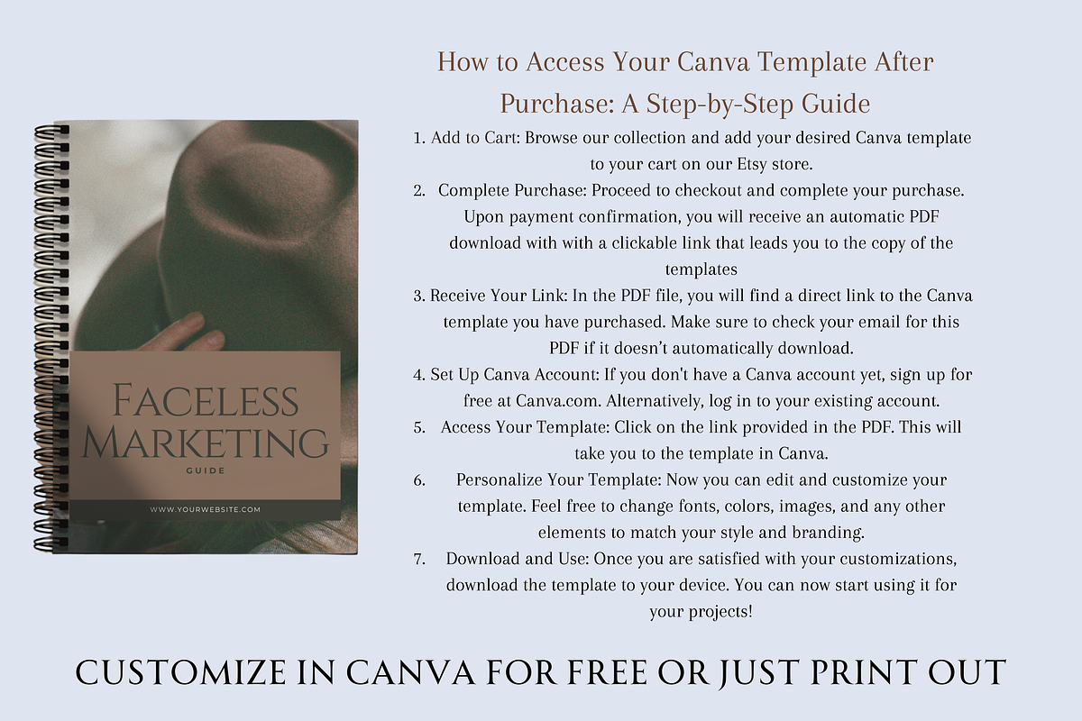FACELESS MARKETING GUIDE TEMPLATE, a Marketing Template by Daring Digies (Photo 6 of 7)