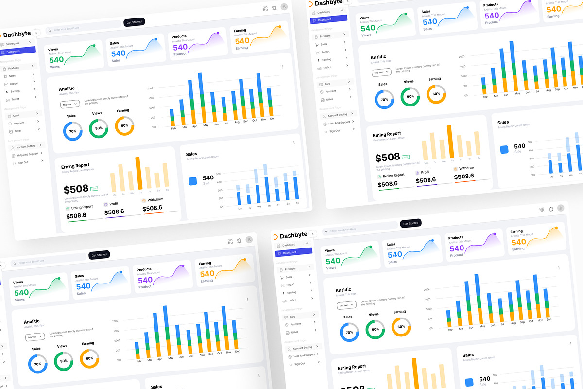 Dashbyte - Dashboard Ui Kit, an UI Kit Template by Pixel Blend (Photo 2 of 9)