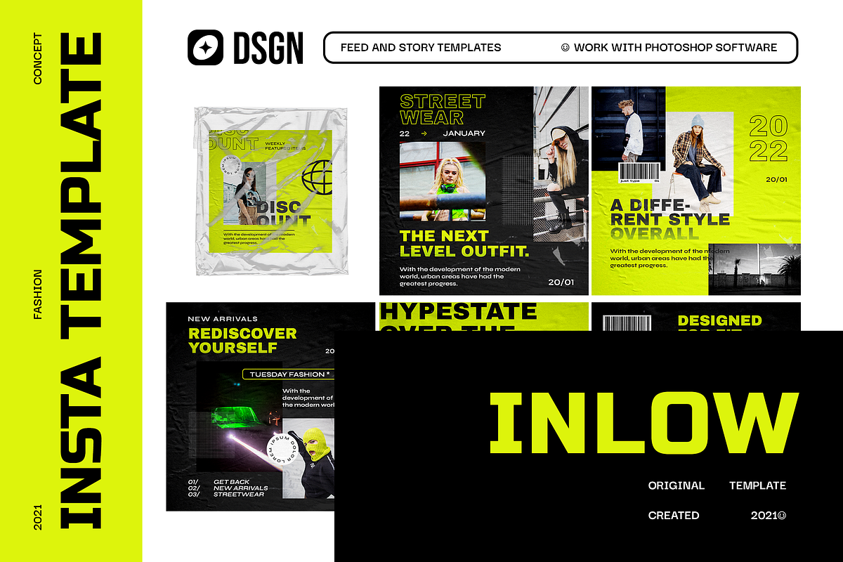 Inlow Urban Instagram Template, a Social Media Template by Creatchees.std (Photo 1 of 5)