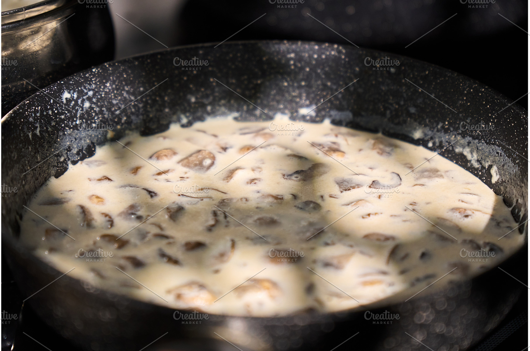 A pot of creamy mushroom sauce, a Food & Drink Photo by darksoul72