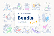 Bundle vol. 1 - Line Illustrations, a Graphic by PixelBender (Thumbnail 1 of 15)