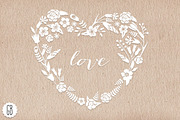 Floral heart wreaths papel picado, an Illustration by GrafikBoutique (Thumbnail 3 of 3)