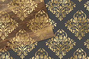 Gold Damask Pattern Overlays