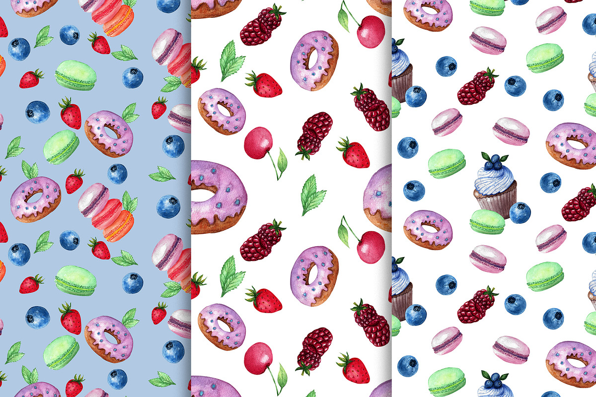 Digital Watercolor Paper. Baking., a Pattern Graphic by TetianaArt (Photo 4 of 5)