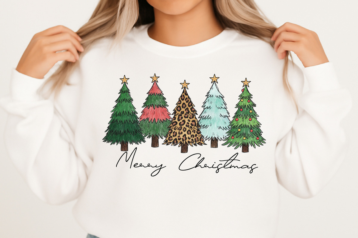 Watercolor Merry Christmas Tree PNG, an Illustration by Libby Wishes (Photo 3 of 5)