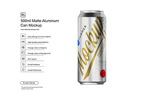 500ml Matte Aluminum Can Mockup