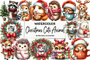 Watercolor Christmas Cute Animal, an Illustration by DreamArtGraphic (Thumbnail 1 of 6)