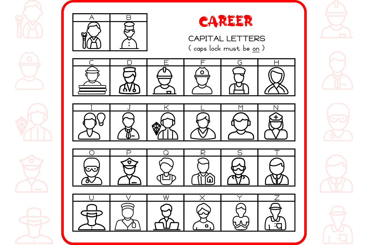 Career Alphabet - Dingbat Font, a Symbol Font by WADLEN (Photo 2 of 7)