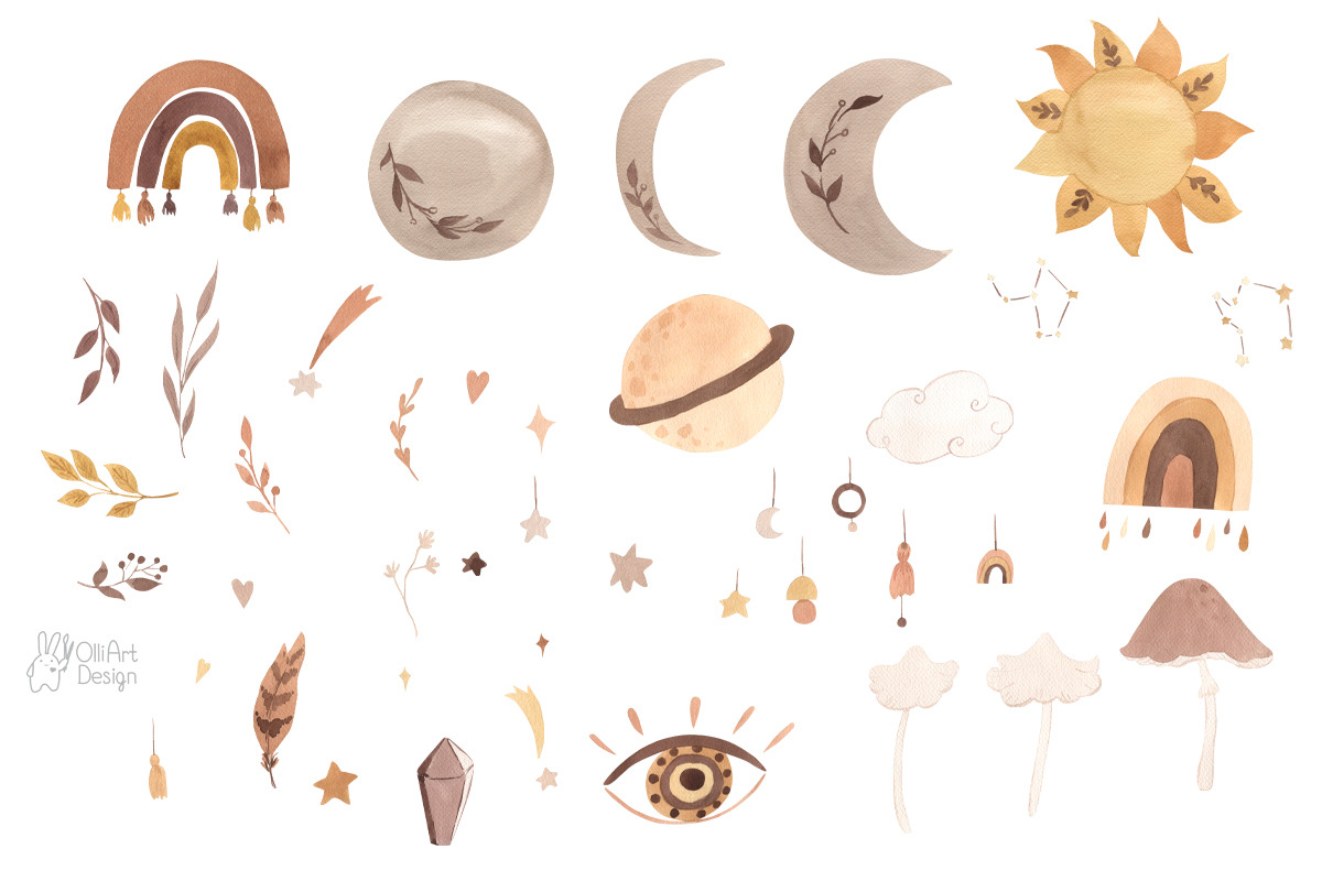 CELESTIAL nursery. Boho collection, an Animal Illustration by OlliArtDesign (Photo 3 of 6)