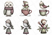 Whimsical Winter Bird Clipart, an Illustration by DreamPrint404 (Thumbnail 2 of 7)