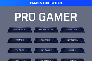Pro Gamer Twitch Panels - 5 Colors