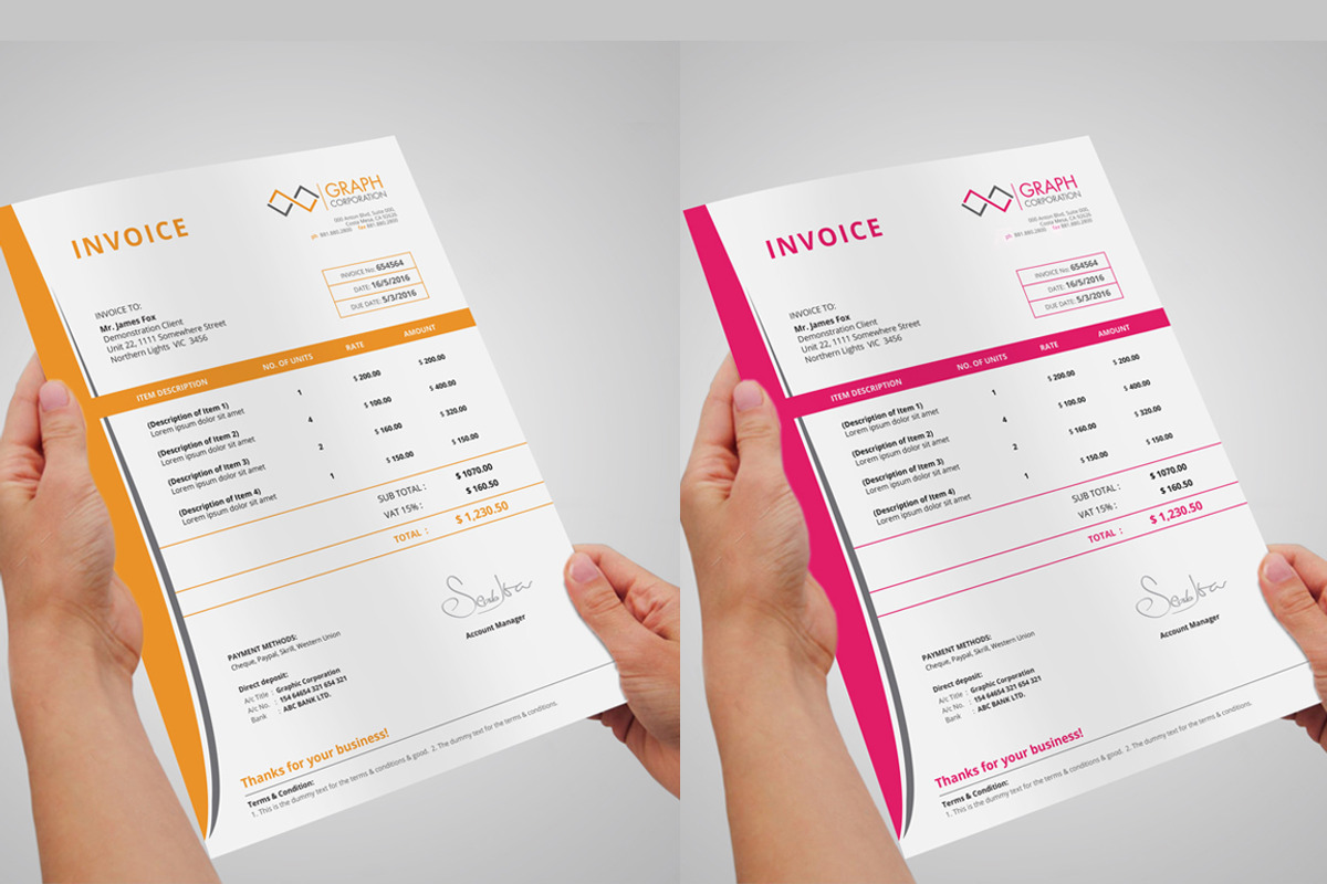 Invoice, a Stationery Template by asimalikhan555 (Photo 4 of 4)