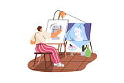Artists drawing pictures, making art, a Person Illustration by PaperTrident (Thumbnail 7 of 7)