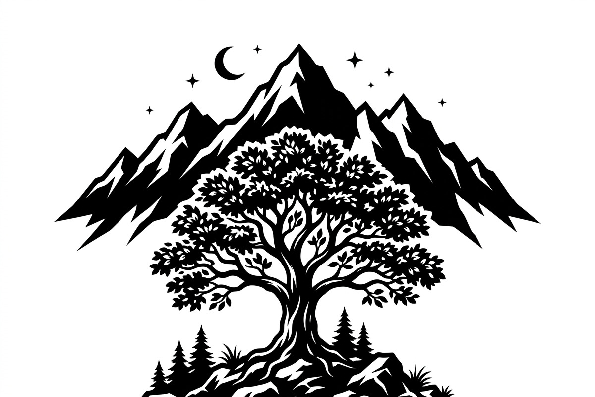 50 Sacred Mountain Tree Silhouette, an Empty State Illustration by Amazin_art (Photo 23 of 37)