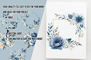 Dusty Blue Flower Watercolor Clipart, an Illustration by SindyPrintDesign (Thumbnail 2 of 3)