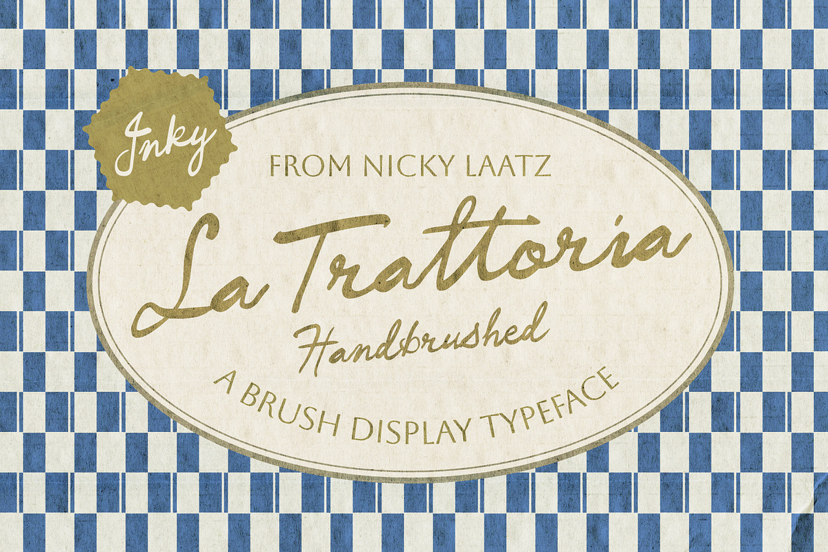 La Trattoria Brush Script Font, a Handwritten Font by Nicky Laatz (Photo 1 of 17)