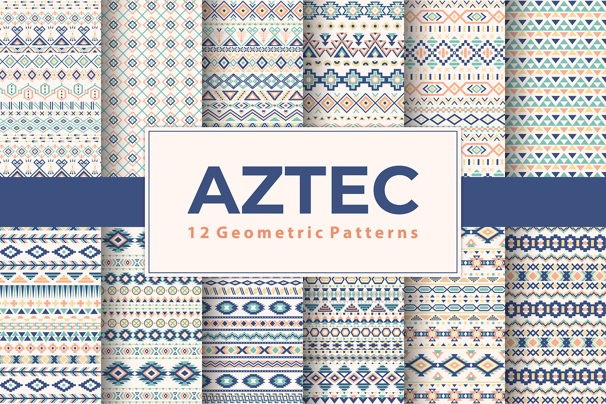 12 Aztec Seamless Patterns. Vector, a Pattern Graphic by Vodoleyka (Photo 1 of 6)