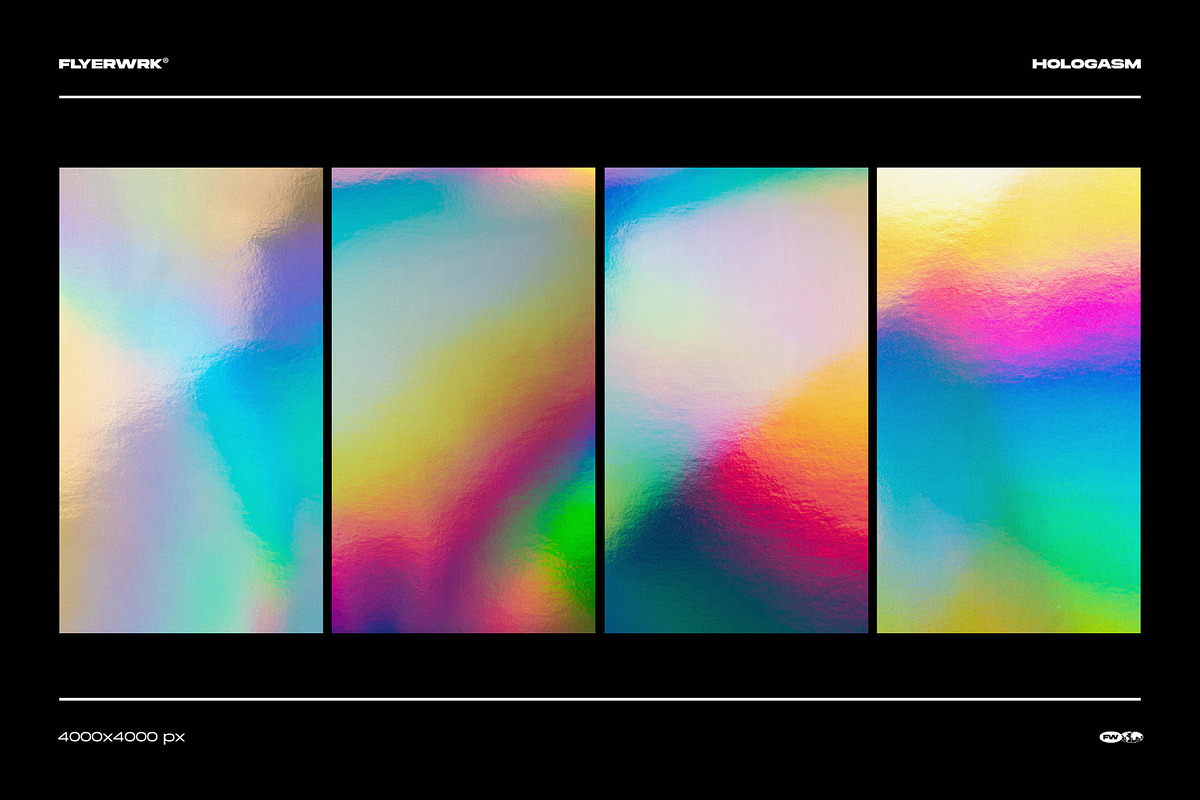 Hologasm - Iridescent Backgrounds, a Background Graphic by FLYERWRK (Photo 2 of 8)