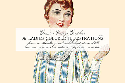 36 Ladies Colored Illustrations 1
