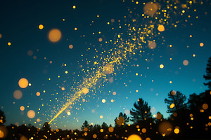 Night sky fireflies bokeh lights ove, a Background Photo by Artonix