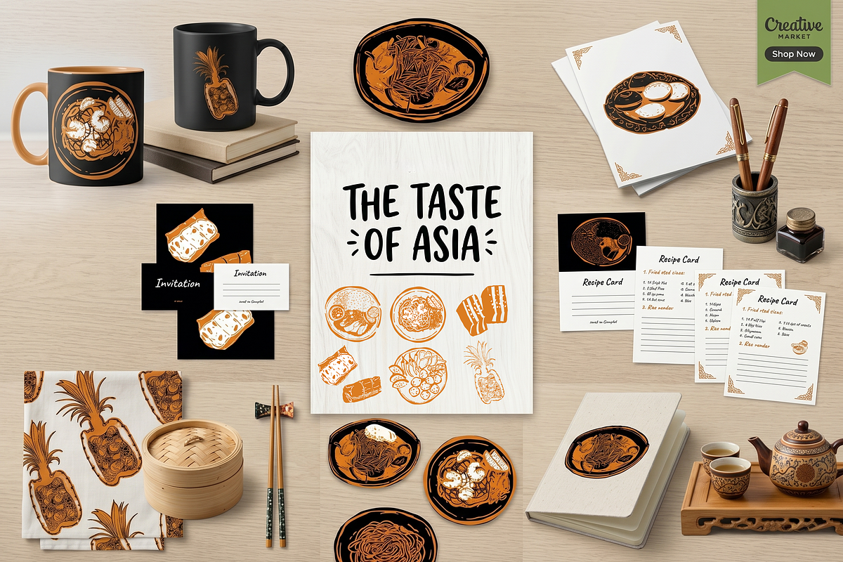 Thai Food Hand-Drawn Set, a Food Illustration by AMMi (Photo 1 of 5)
