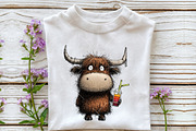 Whimsical Summer Highland Cow Clipar, an Illustration by OK Design (Thumbnail 4 of 6)