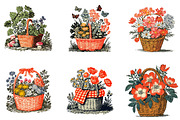 Basket of Wildflowers Clipart Bundle, an Illustration by DreamArtGraphic (Thumbnail 5 of 5)