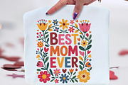 Best Mom Ever Floral Mother's Day, an Illustration by CraftArtStudio (Thumbnail 1 of 4)