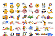 Big pack of funny cartoon stickers, an Icon by Crocolot (Thumbnail 2 of 5)