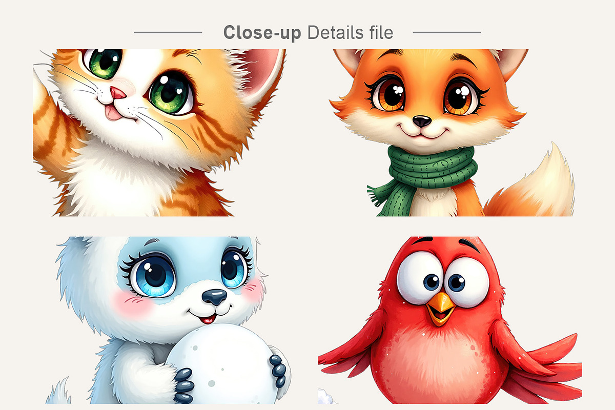 Watercolor Winter Animal Clipart, an Animal Illustration by Artnoy (Photo 4 of 8)