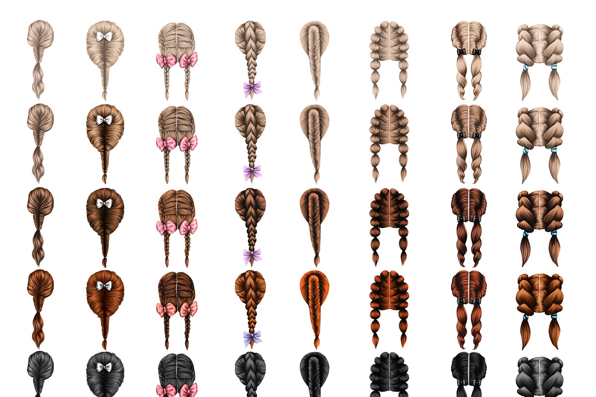 Hair clipart, Hair for little girls, an Illustration by Elenbushe (Photo 4 of 9)