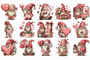 Whimsical Valentines Gnomes Clipart, an Illustration by Libby Wishes (Thumbnail 3 of 6)