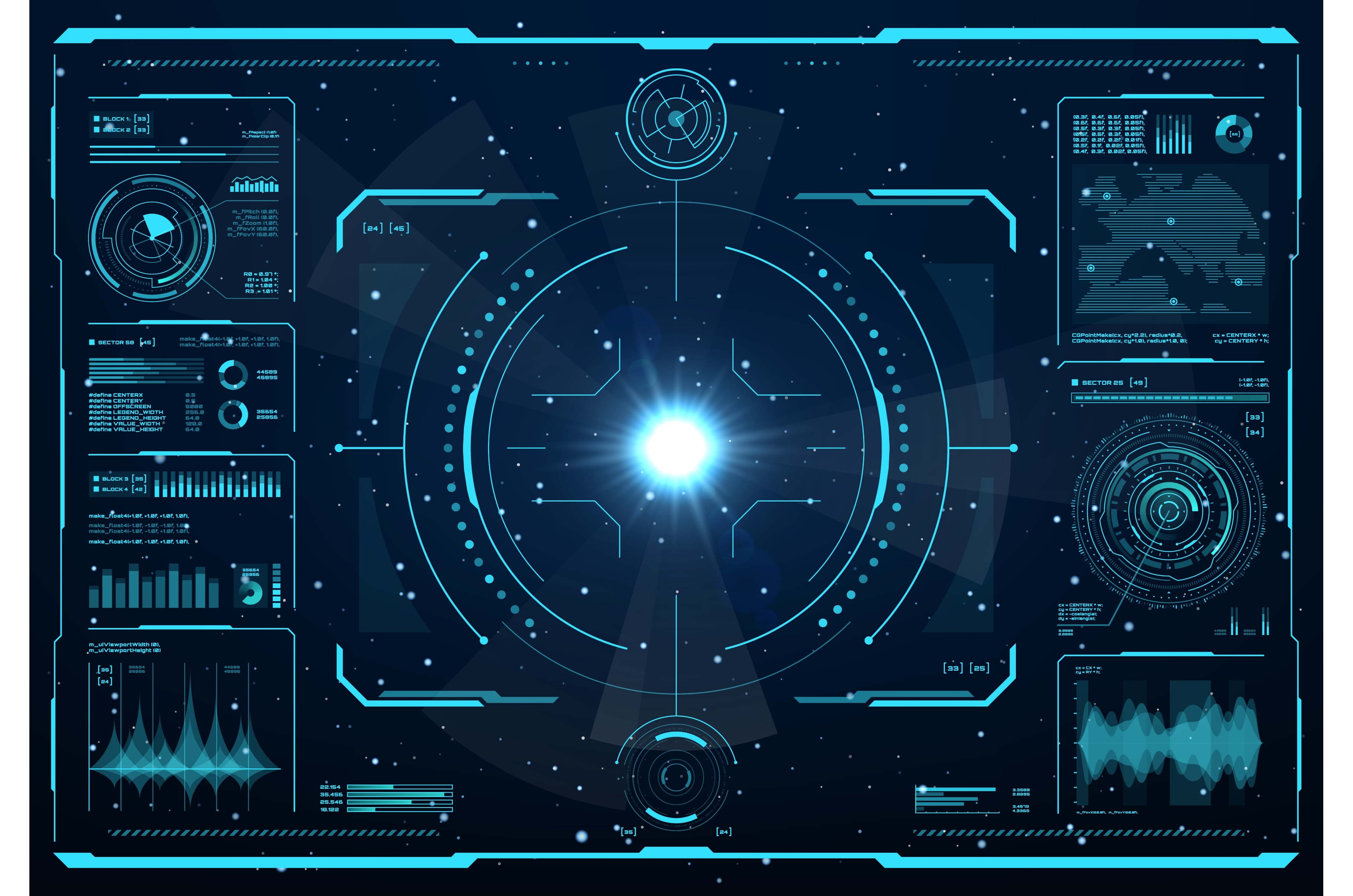 HUD aircraft screen interface | Technology Illustrations ~ Creative Market