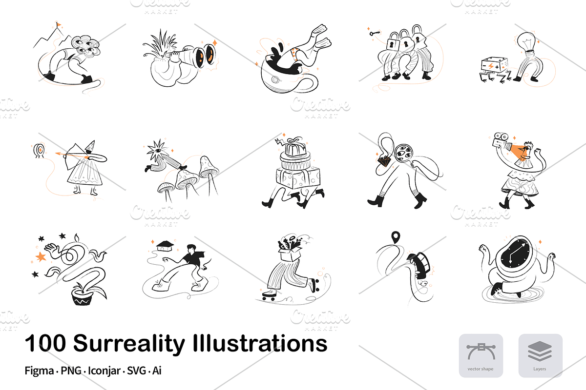 Surreality - 100 illustrations, a Person Illustration by Vectopus.com (Photo 2 of 7)