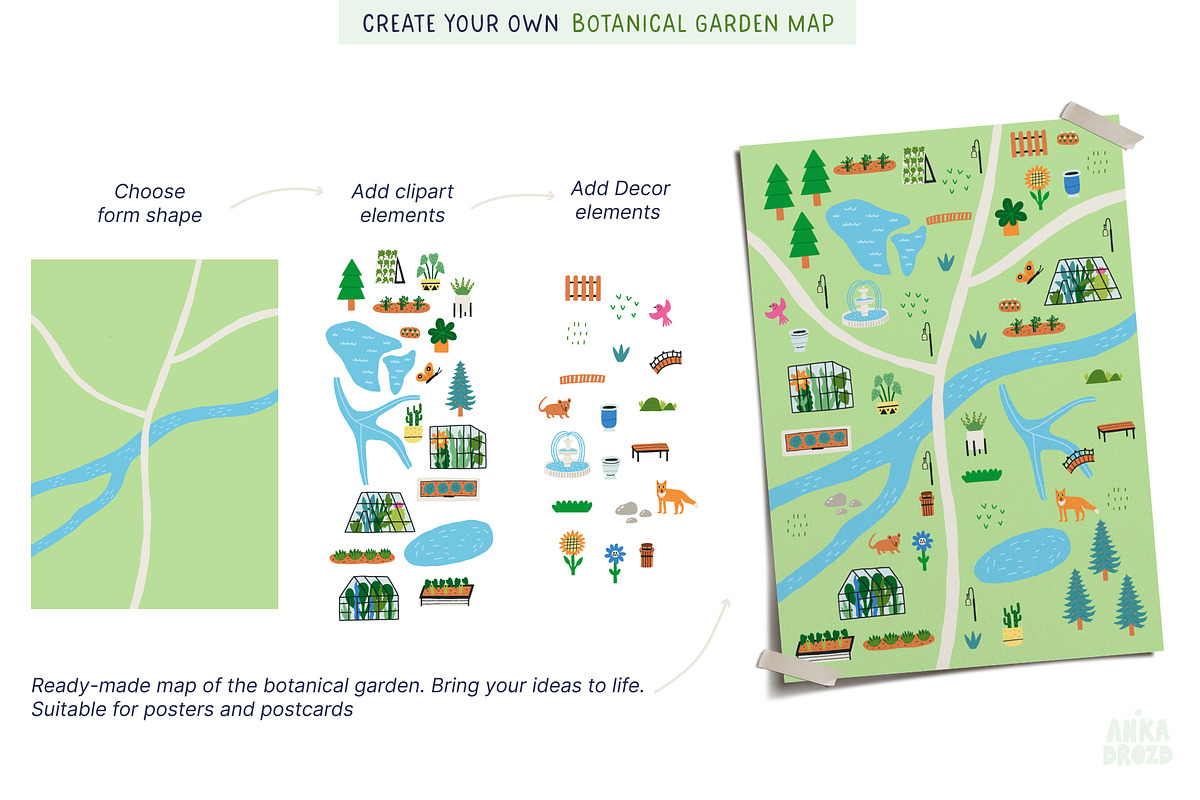 Botanical Garden Map, a Decorative Illustration by AnkaDrozd (Photo 5 of 11)