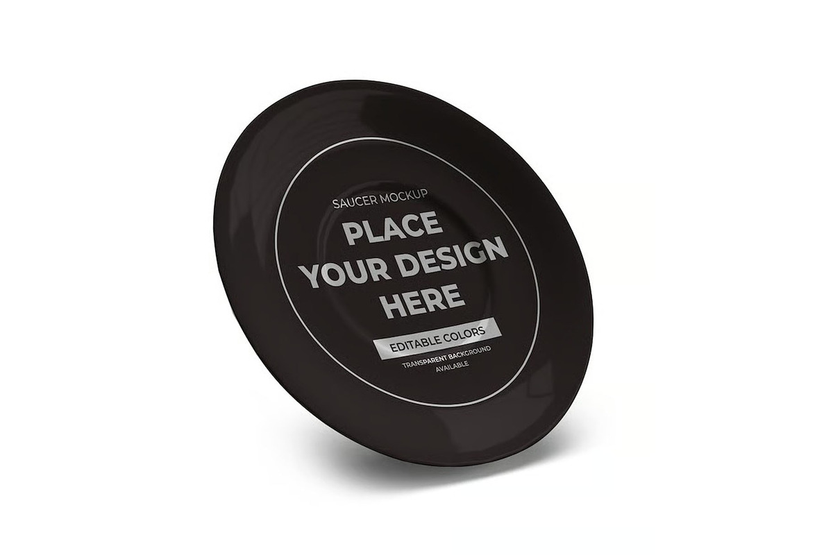 Saucer Plate Dish Mockup Template, a Household Mockup by DesignRushMarket (Photo 4 of 11)
