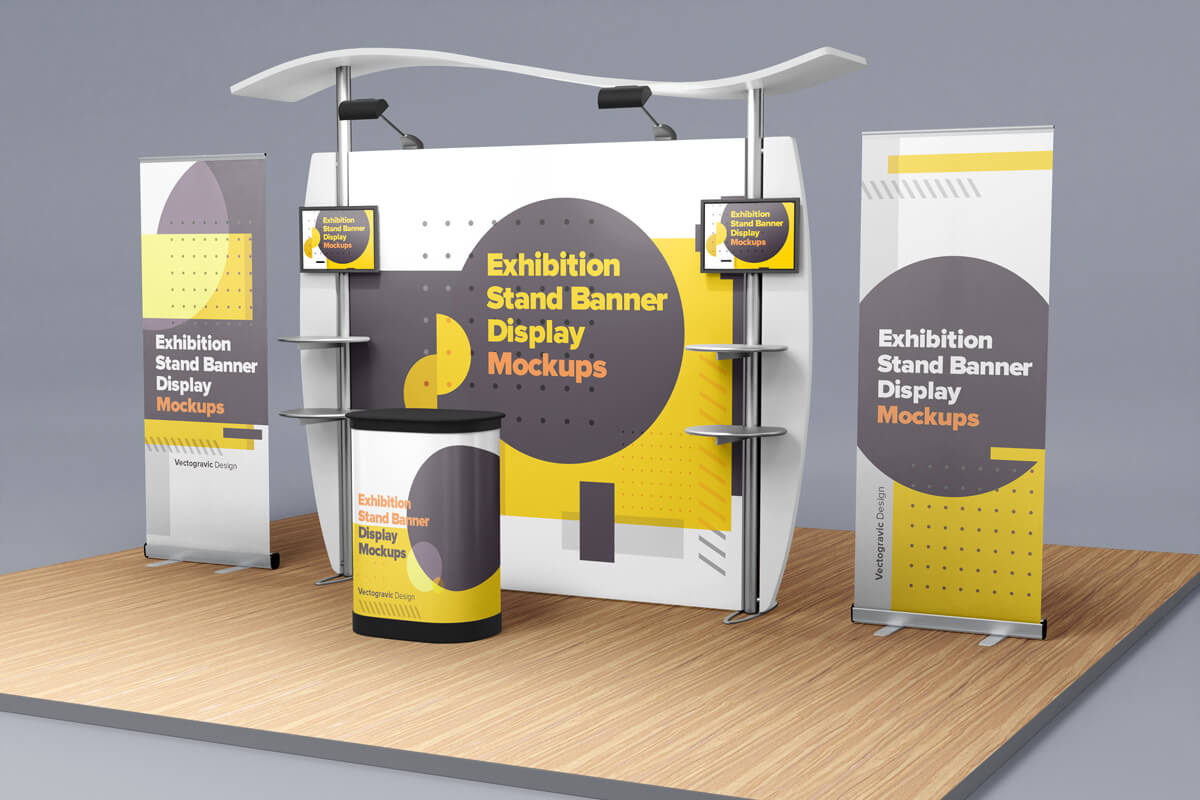 Exhibition Stand Display Mockups, a Mockup by Vectogravic Design (Photo 2 of 3)