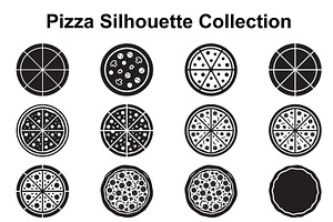 Pizza Slice Silhouette Shapes, an Object Graphic by Designs_River