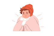 Sick kid boy with cold or flu set, a Person Illustration by Good Studio (Thumbnail 13 of 13)