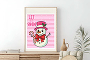 Christmas Wall Art Let It Snow Png, an Illustration by SinaCreation (Thumbnail 2 of 7)