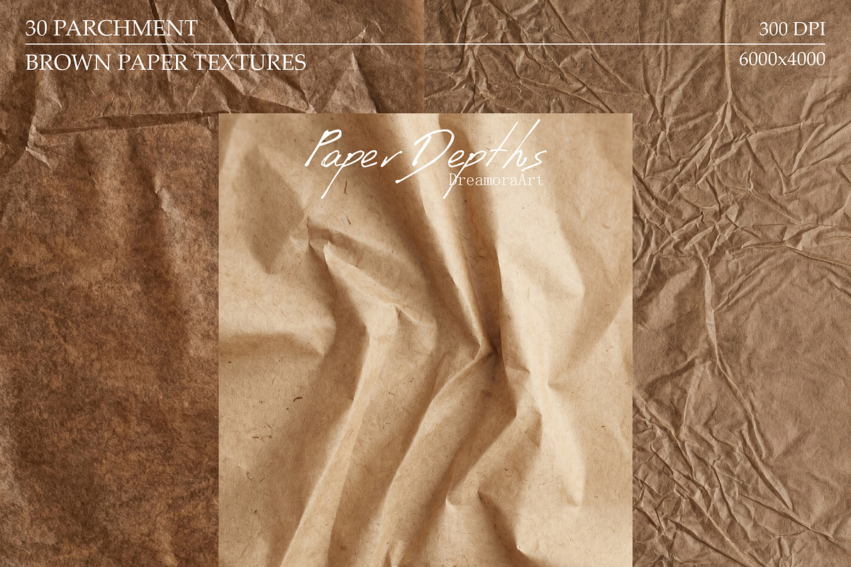 30 Parchment Paper Textures Pack, a Texture Graphic by DreamoraArt