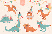 Dinosaur's birthday party, an Animal Illustration by Anna Summer (Thumbnail 2 of 11)