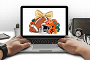 Girly Football Flowers Helmet PNG Bu, a Graphic by Cut File (Thumbnail 3 of 5)