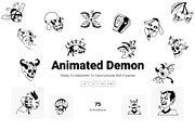 Animated Demon Doodle Icon Set, a Solid Icon by Prosymbols (Thumbnail 1 of 4)