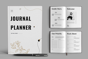 Journal And Planner Template, a Stationery Template by MightyDesign