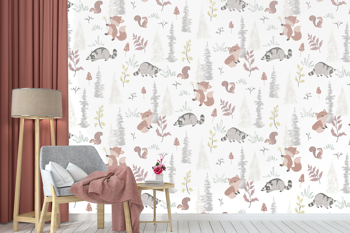 Woodland Cute Animals Pattern, a Pattern Graphic by Lady Bruniere Design (Photo 14 of 15)